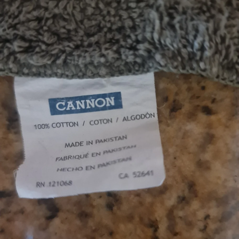 Cannon Army Olive Green Bath Towel Hand Wash 3 pc Set Banded Detail